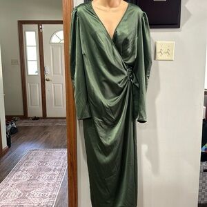 ASOS Green Wrap Dress